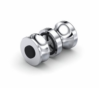 Duschdörrknopp Ø35 mm, tvåsidig,   6-12 mm glas mässing förkromad