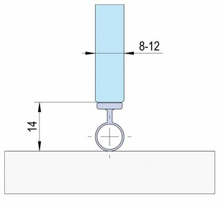 Duschdörrtätning självhäftande     bälg, 8-12mm glas, L= 2500 mm