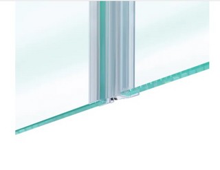 Duschdörrtätning med magnetprofil, 180°, för 6-8mm glas L=2500mm