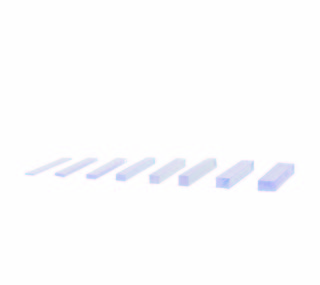 Transparent distanskloss, PVC,     1x6x50mm, påse 100 styck.