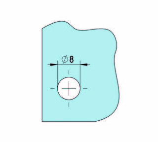 Glas-hyllhållare, enkelsidig,      förnicklad mässing, för 6-8mm glas