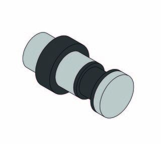 Glas-hyllhållare, enkelsidig,      förnicklad mässing, för 6-8mm glas