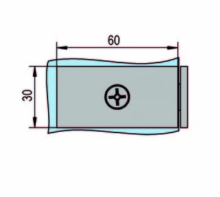Glasdörrgångjärn 64 x 30 mm        för innanliggande dörrar