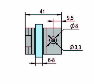Glasdörrgångjärn 64 x 30 mm        för innanliggande dörrar