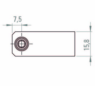 Vitreasy 006 Möbelhörn gångjärn,   glas-trä 27 x 40 mm, blankkrom