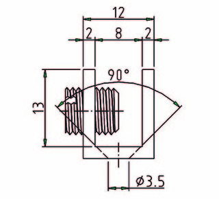 Glasstöd 15 x 15 x 12 mm