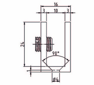 Glasstöd 50 x 27 x 16 mm