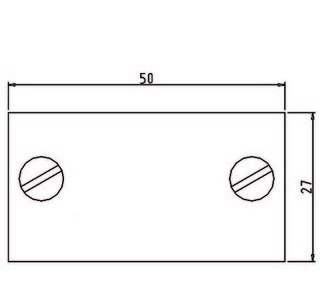 Glasstöd 50 x 27 x 16 mm