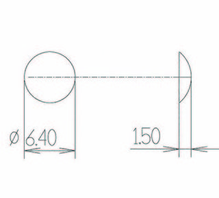 Dämpare ø 6,4 mm Höjd 1,5 mm       linsformad