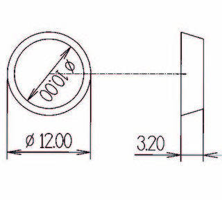 Dämpare ø 12 mm Höjd 3,2 mm        konisk