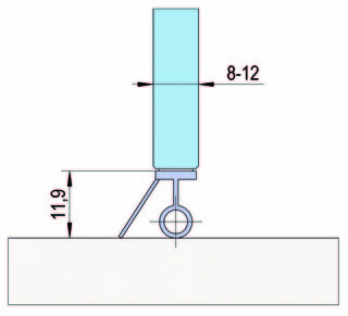Duschdörrstätning 13mm tätn.läpp,  för 8mm glas L= 2500mm