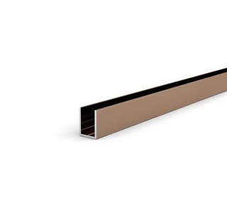 U-profil 15 X 20 mm, borstad koppar, 2500 mm