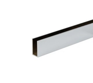 U-profil 20 x 40 mm,               blankkrom, 5000 mm