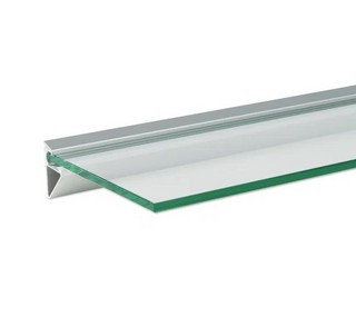 Glasstöd profil för 10mm glas,     natur, L=1200mm