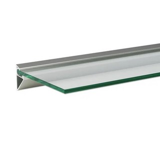 Glasstöd profil för 10mm glas,     lika rostfritt, L=5000mm