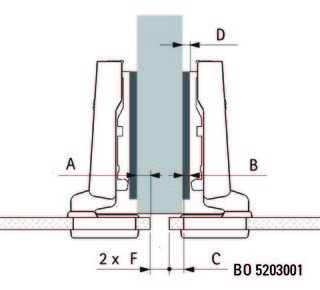 Vitreasy 002 Gångjärnsarm          delvis överliggande