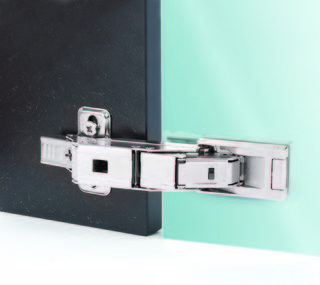 Cristallo, glas-trä, komplett      gångjärn inkl. dämpare & limplatta