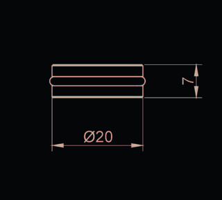 Glasstöd ø 20 x 7 mm