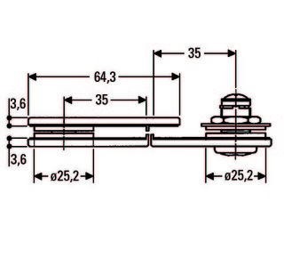 Glasdörrlås med glasbearbetning    , 30 x 51 mm