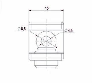 Glasstöd rektangulär               15 x 27 mm