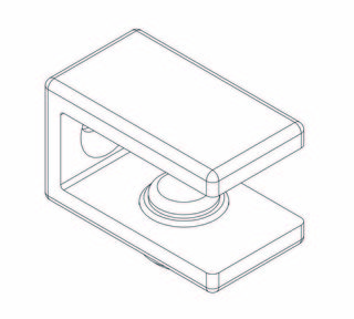 Glasstöd rektangulär               15 x 27 mm