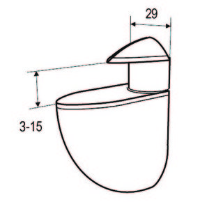 Glasstöd Oval 29 x 55 mm           med liten Utförande