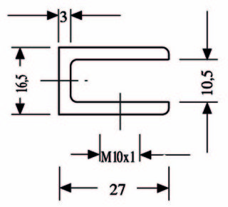 Glasstöd 100 x 27 mm