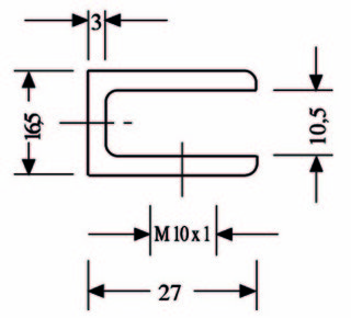 Glasstöd D-formad ø 50 mm