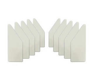 Ändbeslag plast, lika rostfritt,   set med 5 x vänster och 5 x höger