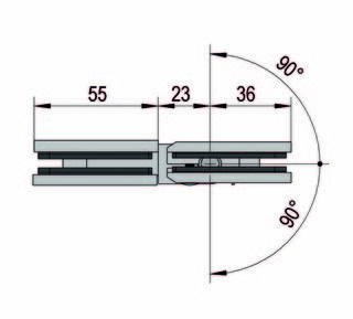 Gångjärn Bilbao Select G/G 180°,   svart