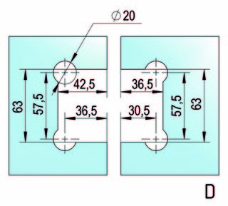 Gångjärn Bilbao Select G/G 180°,   blankförkromad