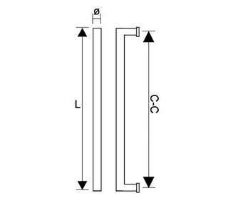 Draghandtag för duschdörr RH001,   polerat RF stål