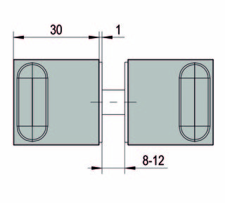 Duschdörrknopp SK003,              RF stål effekt
