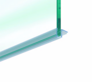 Duschdörrtätning m. 90° hörnanslag för 6-8mm glas L= 2160 mm