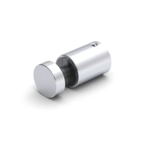 Glasanslutning, Ø12, 8-12mm, glas, blankförkromad, för borrat glas