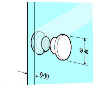 Duschdörrknopp RK004,              blankförkromad