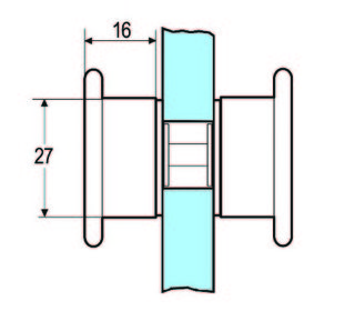 Duschdörrknopp RK004,              blankförkromad