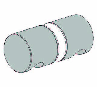 Duschdörrknopp RK 002 dubbelsidig, svart