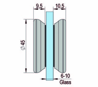 Duschdörrknopp RK001,              polerat RF stål