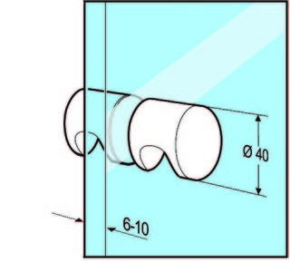 Duschdörrknopp RK030,              blankförkromad