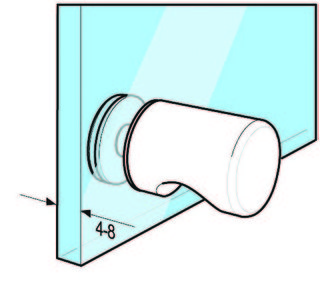 Duschdörrknopp RK006,              blankförkromad