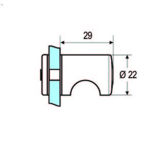 Duschdörrknopp RK006,              blankförkromad