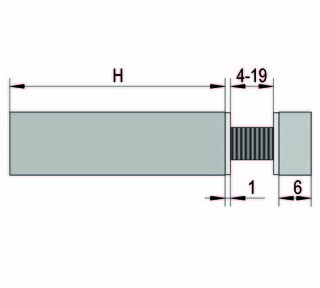 Punktfäste med gänginsats för      väggmontering