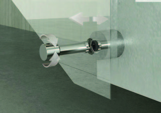 Punktfäste Ø 40mm justerbar, 25mm  väggdistans AISI 304, 10-13,52mm