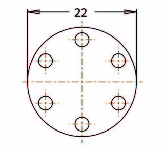 Punktfäste Ø 22x22 mm rostfritt    stål