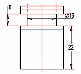 Punktfäste Ø 22x22 mm rostfritt    stål