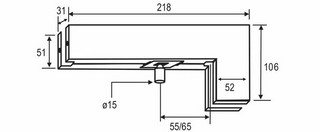 Pivotbeslag PT40 för               över/sidoljus, borstat RF 304