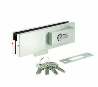 Hörnlås US 10, flatbult,           profilcylinder, borstat RF stål