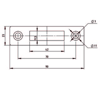 Hörnlås US 10, flatbult,           profilcylinder, borstat RF stål