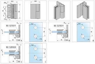 Gångjärn Arta G/V 90°, höger,      RF-utseende